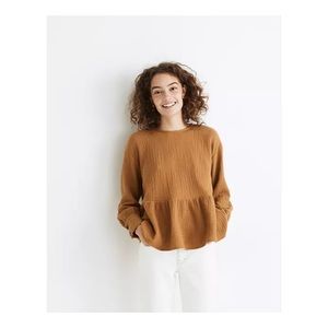 Madewell Button-back Peplum Top